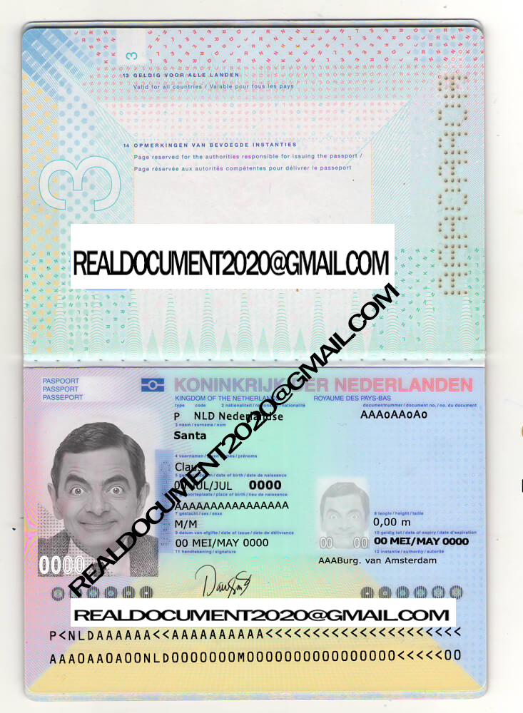 Netherland Dutch Passport Real Document