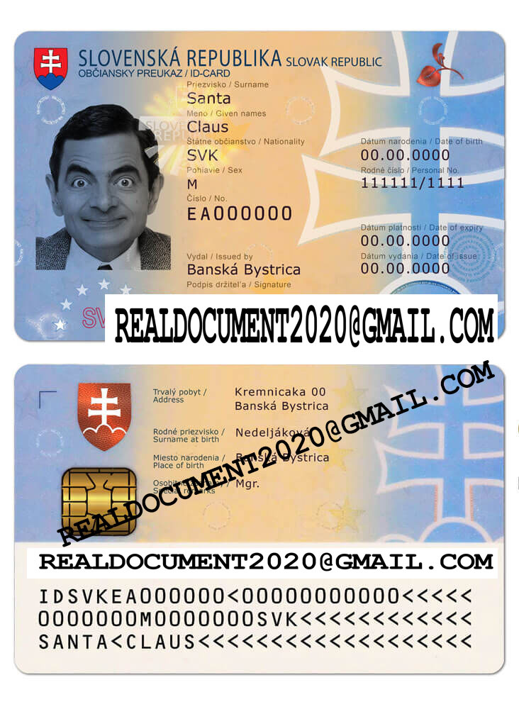 Slovakia ID Card Fake Slovak Identity Card